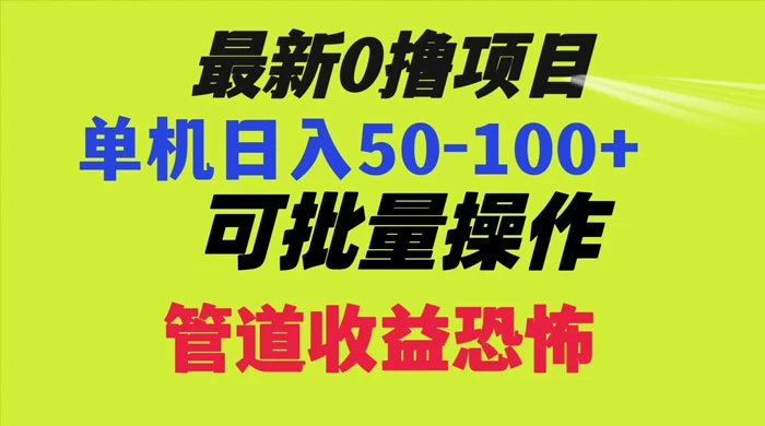 最新 0 撸项目,每天看看广告,单机 50-100+ 可批量操作