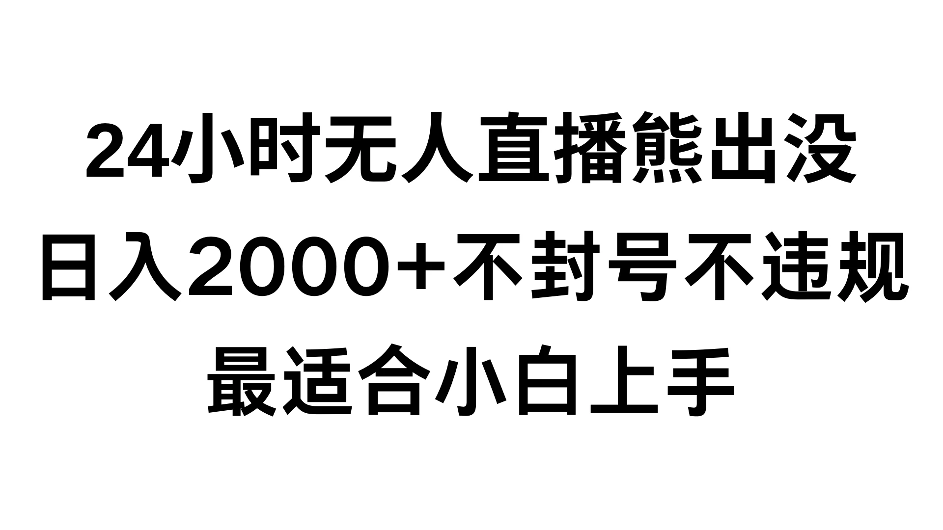 快手24小时无人直播熊出没,不封直播间,不违规,日入2000+,最适合小白上手,保姆式教学