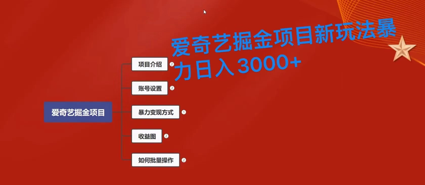 爱奇艺掘金新玩法,暴力日入3000+,全套保姆式课程