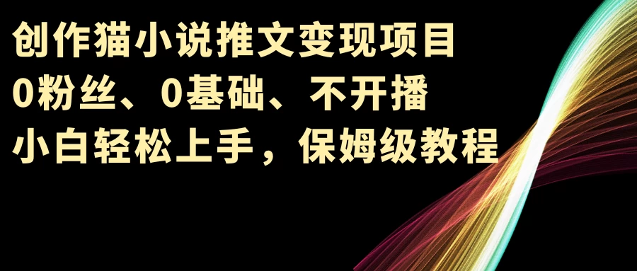 小说推文变现项目,0粉丝、0基础、不开播、小白轻松上手,保姆级教程