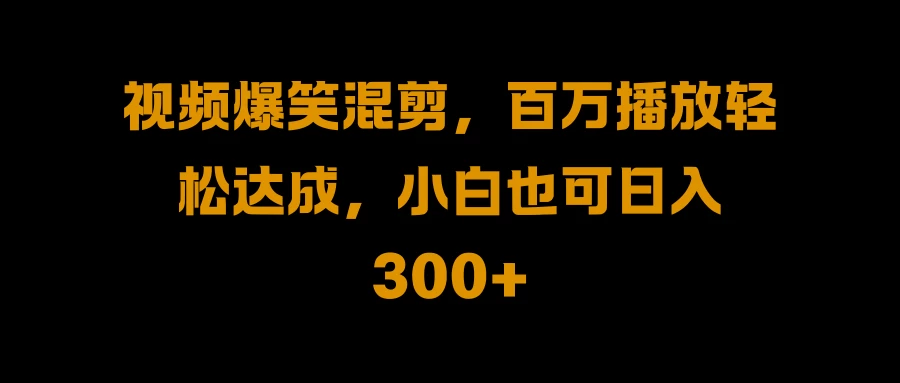 视频号零门槛!爆火视频搬运后二次剪辑,轻松达成日入 1000+