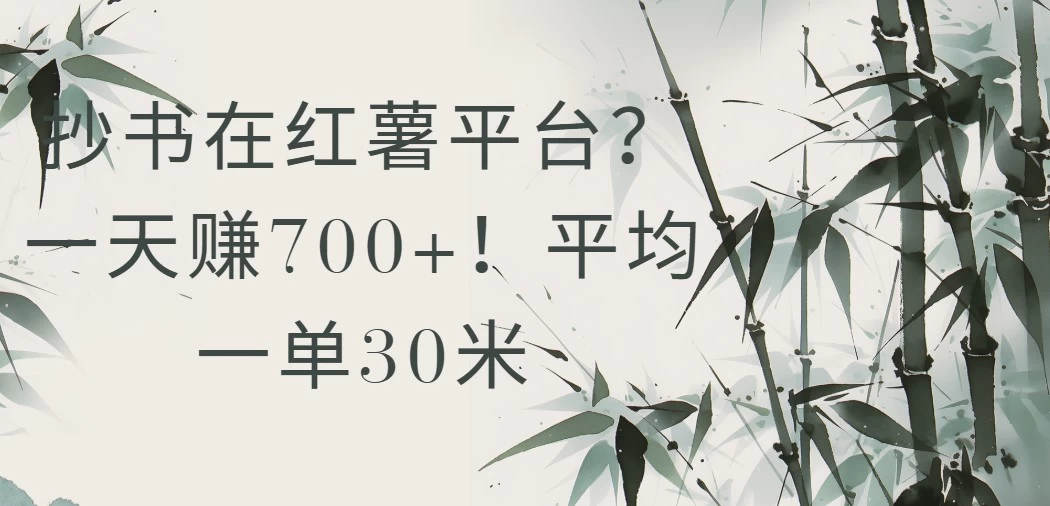 抄书在红薯平台？一天赚700+！平均一单30米-风口项目网_项目资源_网络赚钱副业分享_创业项目_兼职副业_中创网_抖音教程
