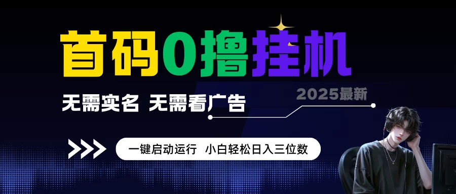 首码0撸挂机项目，无需实名无需看广告，一键启动运行，小白轻松日入三位数-风口项目网_项目资源_网络赚钱副业分享_创业项目_兼职副业_中创网_抖音教程