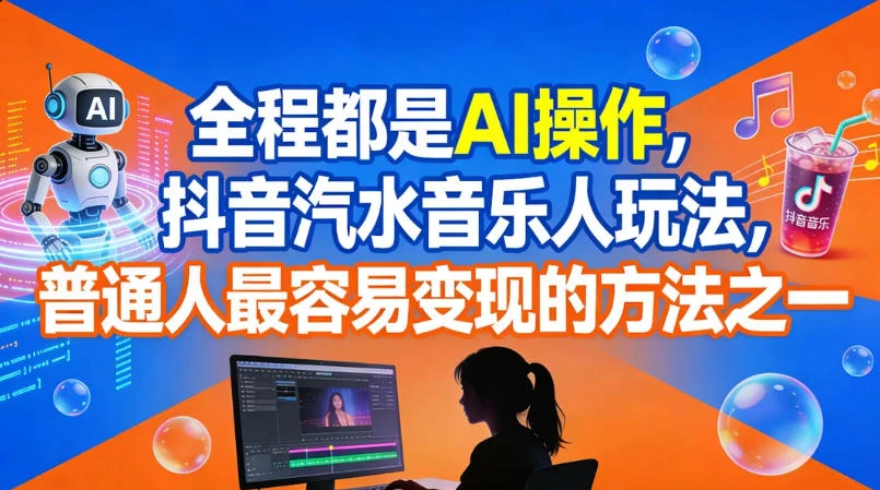 全程都是 AI 操作,抖音汽水音乐人玩法,普通人最容易变现的方法之一