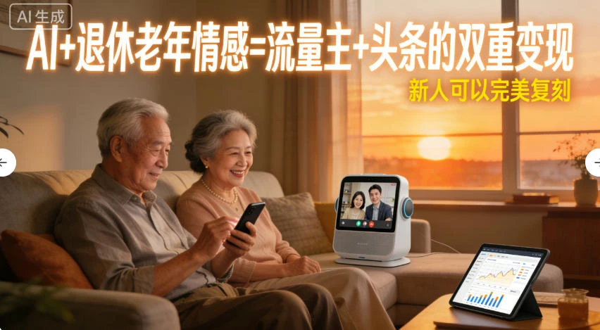 AI+退休老年情感=流量主+头条的双重变现,新人可以完美复刻