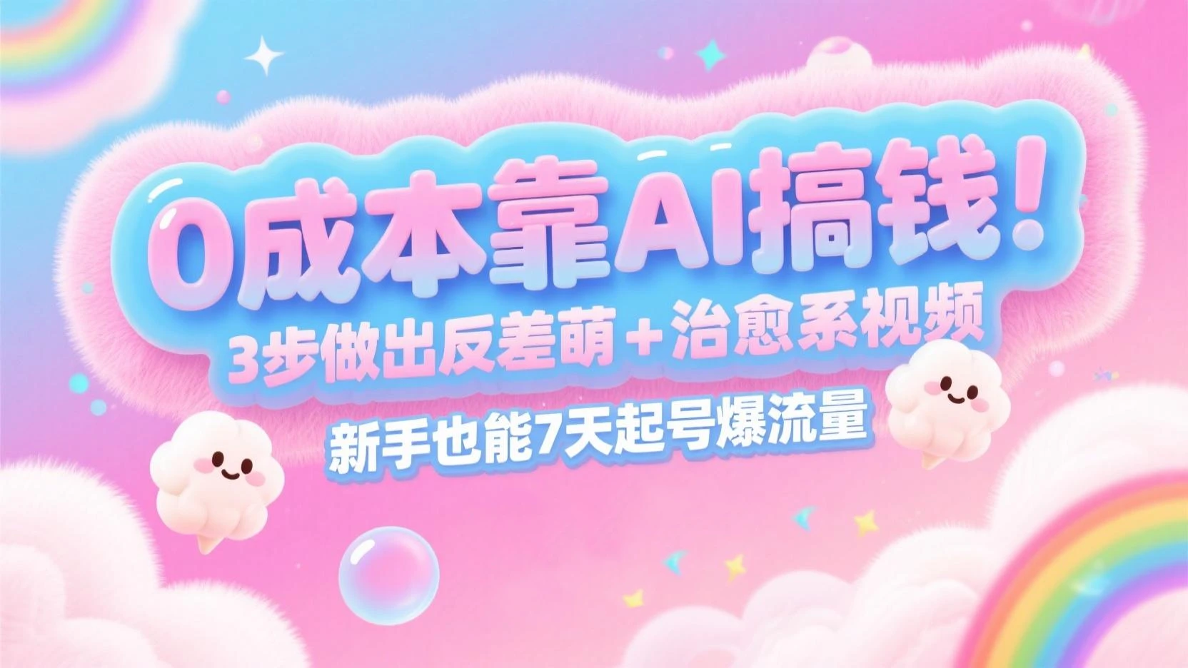 AI制作出反差萌+治愈系视频，新手也能7天起号爆流量