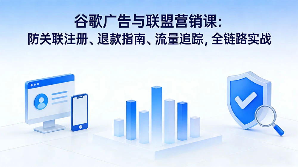 谷歌广告与联盟营销课：防关联注册、退款指南、流量追踪，全链路实战