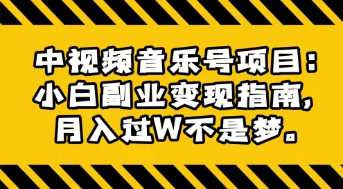 中视频音乐号项目:小白副业变现指南,月入过 W 不是梦