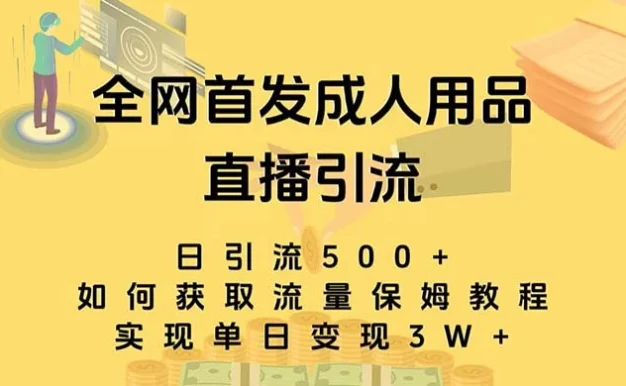成人用品直播引流获客暴力玩法,单日引流500+,变现 3w+,保姆级教程