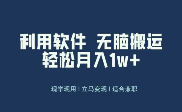 最新蓝海独家玩法,利用软件无脑搬运,小白轻松日入1000+