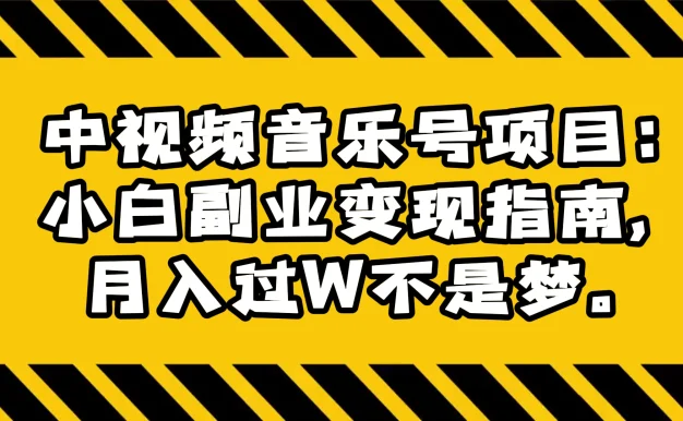 中视频音乐号项目:小白副业变现指南,月入过 W 不是梦