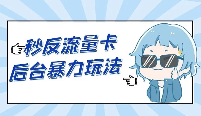 秒反流量卡后台暴力玩法 2.0，日赚三位数