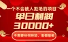 一个不会被人拒绝的项目，不需要任何经验，谁都能做，单日利润30000+