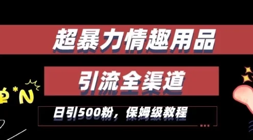 超暴力情趣用品类引流获客全渠道,保姆级教程,日引500+粉
