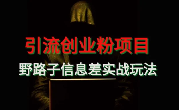野路子信息差玩法实战教学，引流创业粉