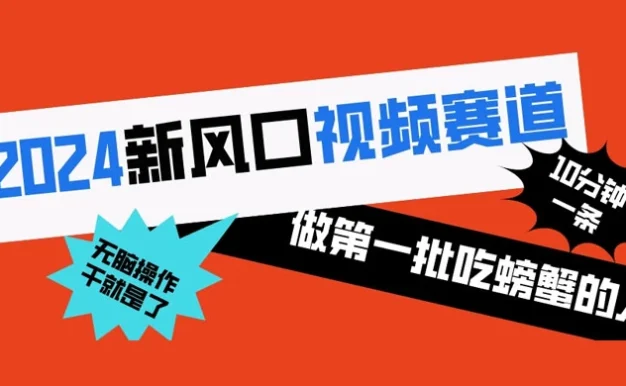 2024 新风口视频赛道,做第一批吃螃蟹的人,10 分钟一条原创视频,小白无脑操作