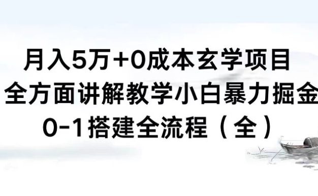 月入 5 万+ 0 成本玄学项目,全方面讲解教学,0-1 搭建全流程(全)小白暴力掘金