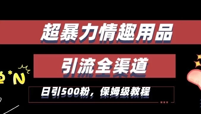 超暴力情趣用品类引流获客全渠道，保姆级教程，日引500+粉