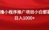 0撸小程序推广项目，日入四位数，零基础小白也能做