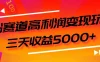 S粉赛道高利润变现玩法，三天收益5000+，从0到1实战教学，小白当天学会