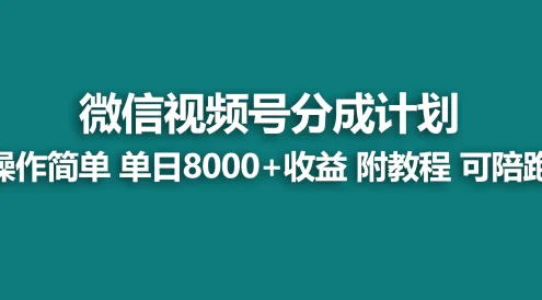 视频号分成计划,蓝海项目,快速开通收益,单天爆单8000+,送玩法教程