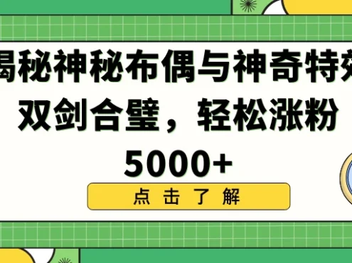 揭秘神秘布偶与神奇特效双剑合璧,轻松涨粉5000+