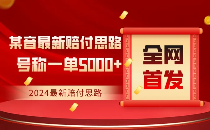 全网首发，2024最新某音赔付思路，号称一单收益5000+