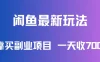 闲鱼最新玩法，靠买副业项目，一天收700+，新手老手通用