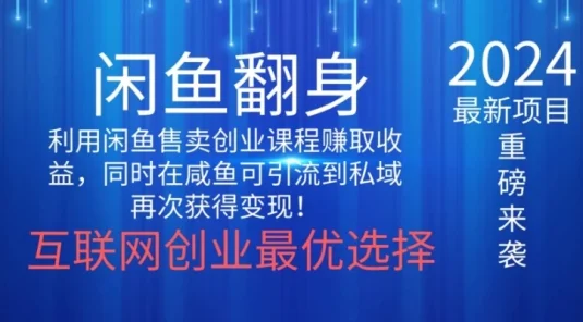 2024闲鱼翻身项目，暴力掘金，新人小白一看就会！（详细教程)