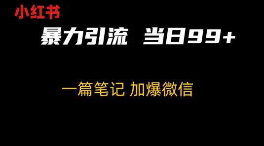 小红书暴力引流方法，当日99+，非常简单的引流方法