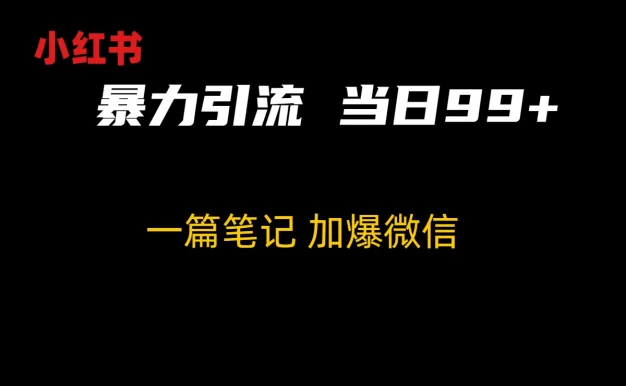小红书暴力引流方法,当日99+,非常简单的引流方法
