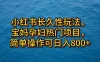 小红书长久性玩法，宝妈孕妇热门项目，简单操作可日入800+