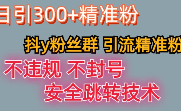 最新技术,利用抖Y粉丝群引流精准粉丝,日以300+精准粉