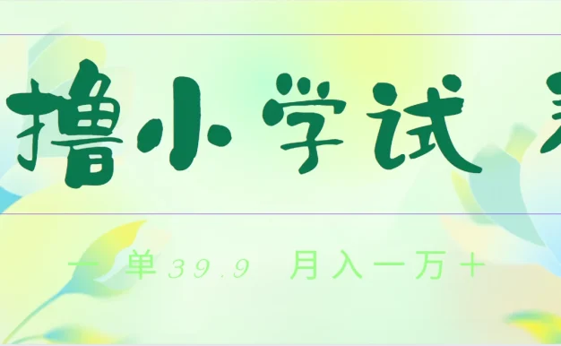 全网独家蓝海冷门项目,0撸小学试卷,一单39.9,小白可做,简单无脑月入一万+的好项目