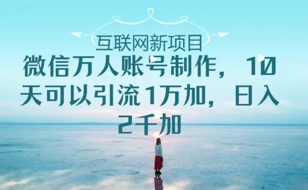 微信万人账号，10天可以引流1W+ 日入2千+