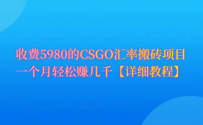CSGO装备搬砖,月综合收益率高达60%,你也可以!