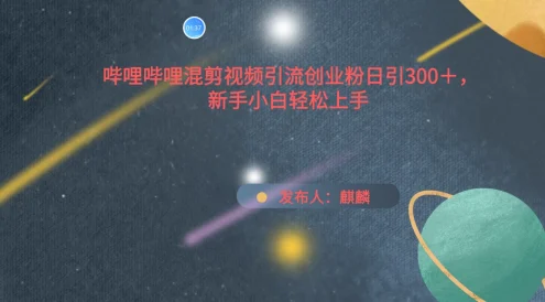 哔哩哔哩混剪视频引流创业粉,日引300+,新手小自轻松上手