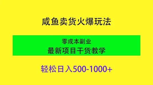 闲鱼卖货火爆玩法，靠售卖电子产品轻松日入1000＋，零成本副业项目最新干货教学