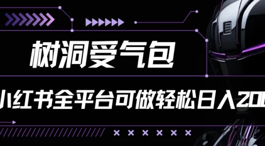 小红书等全平台可做,树洞受气包项目,轻松日入200+