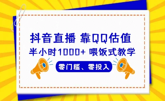 靠QQ估值 半小时1000+,零门槛、零投入,喂饭式教学、小白首选!
