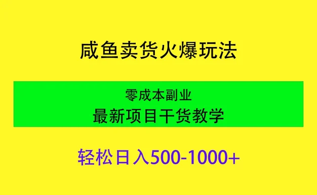 闲鱼卖货火爆玩法,靠售卖电子产品轻松日入1000+,零成本副业项目最新干货教学