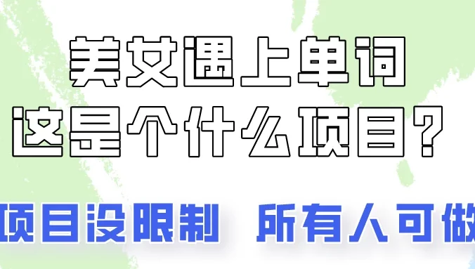 2024美女号单词暴力玩法,上手非常简单,轻松日收入500+