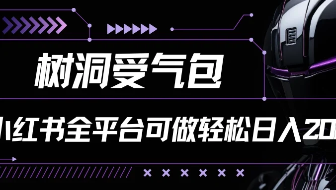 小红书等全平台可做,树洞受气包项目,轻松日入200+