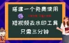搭建属于自己的短视频去水印工具，轻松上手，两分钟完成