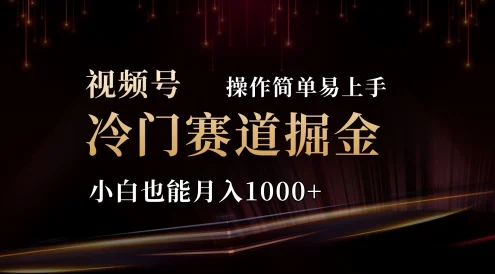 2024视频号三国冷门赛道掘金，操作简单轻松上手，小白也能月入1000+