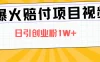 爆火赔付项目视频，全网平台进行引流，日引创业粉1W+