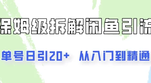 单号日引20+，像素级拆解闲鱼引流创业粉，从入门到精通全流程