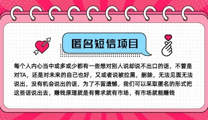 冷门小众赚钱项目,匿名短信,玩转信息差,月入五位数
