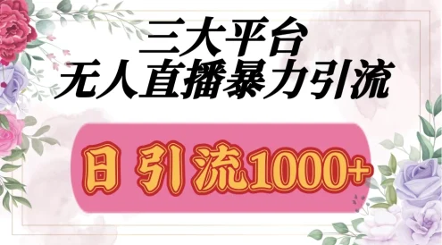 三大平台无人直播引流法,日引流1000+