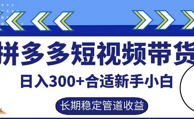 拼多多短视频带货日入300+保姆级实操账户展示